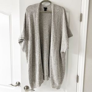 Ann Taylor Factory Knit Sweater Marbled Gray Open Drape sz XL